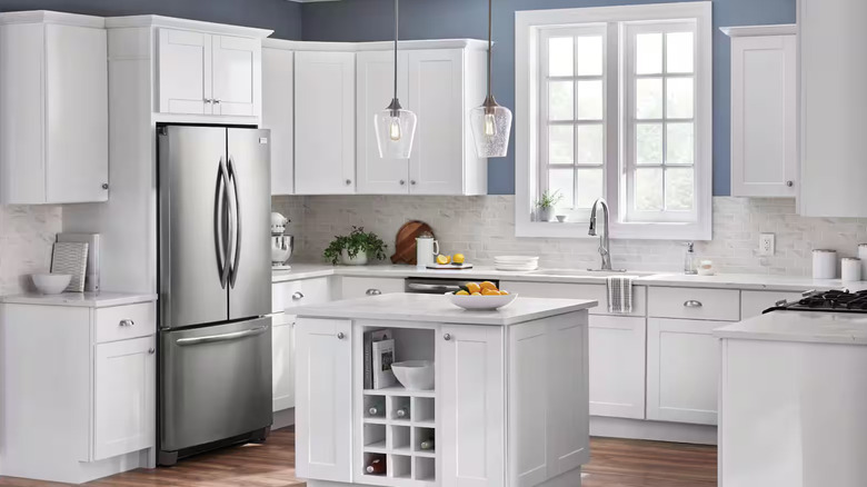 A luxury kitchen designed with Hampton Bay products