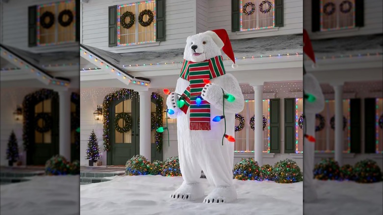 A giant polar bear lawn ornament from Home Accents Holiday