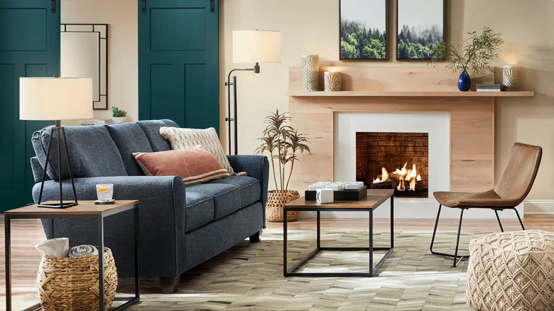 A luxury living room designed with StyleWell products