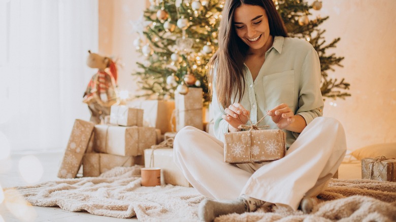 Opening Christmas presents