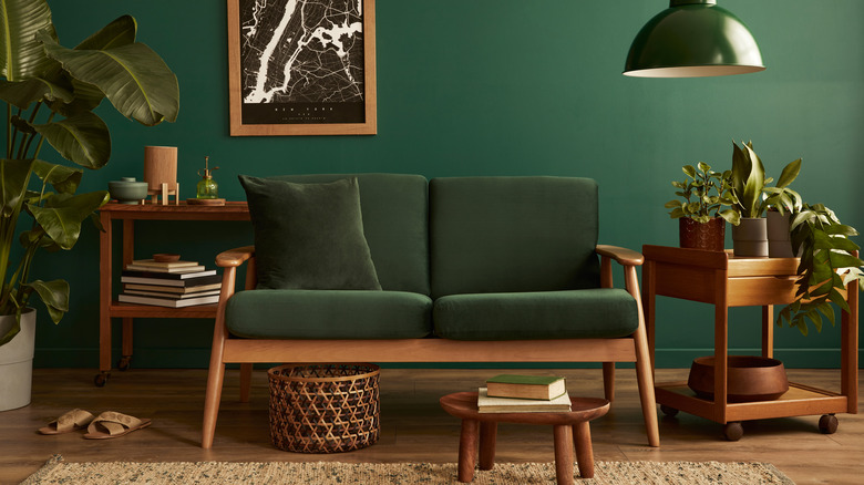 dark blue living room