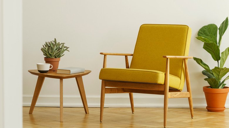 mid-century mustard yellow chair