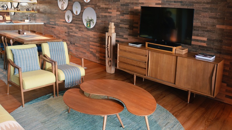 mid-century living room