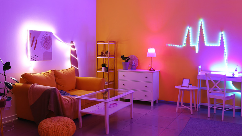 neon lit room 