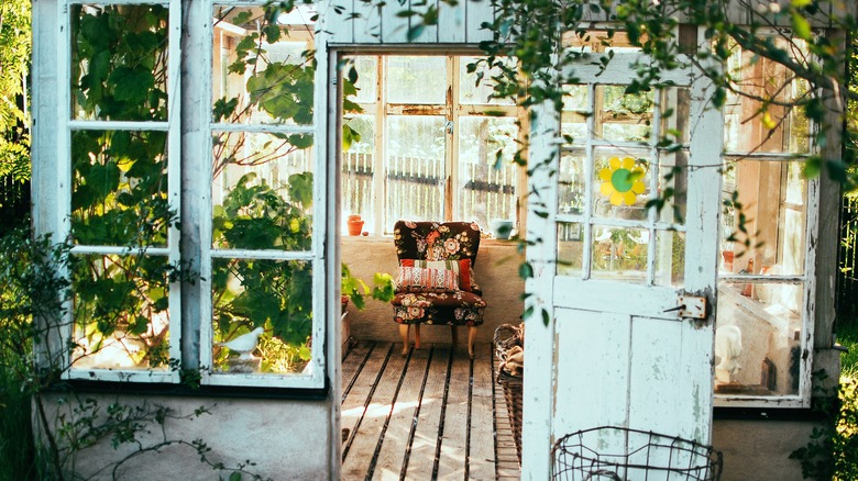 Blue door greenhouse