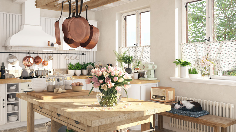 Rustic light farmhouse kitchen