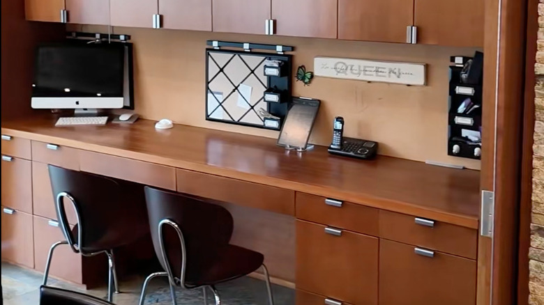 two chairs at kitchen desk