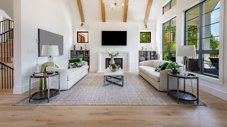 Transitional living room design