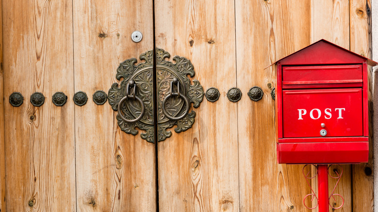 Red post box