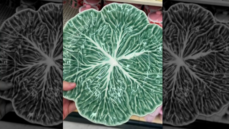 Hobby Lobby Cabbage Plate, a dupe of Bordallo Pinheiro cabbage plates