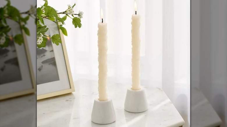 two Hydrangea Floral Shaped Taer Candle