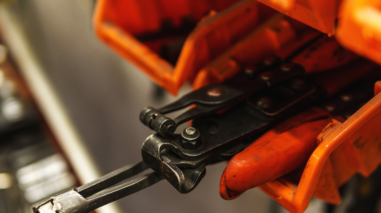 hose clamp pliers in mechanic shop