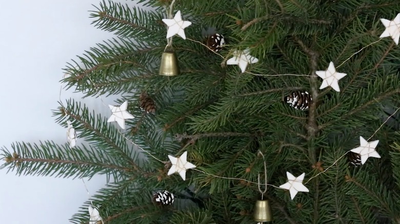 airdry clay star garland on Christmas tree