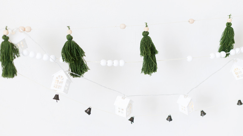Green tassel garland