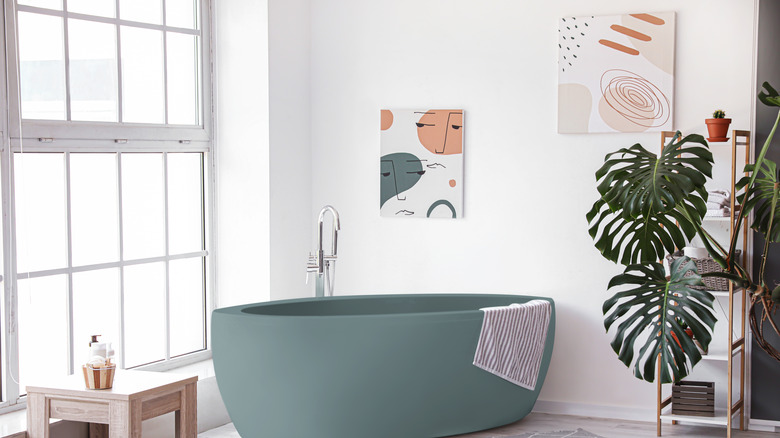 art above a bathtub