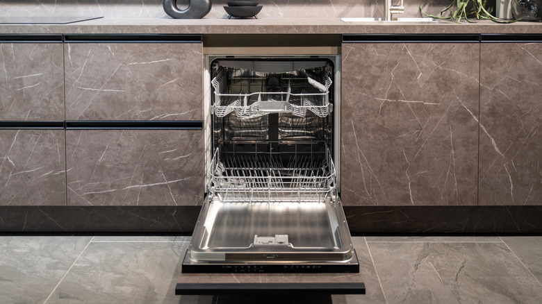 An integrated dishwasher