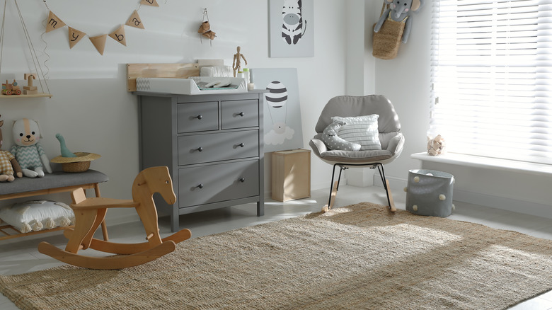 white and gray nursery 