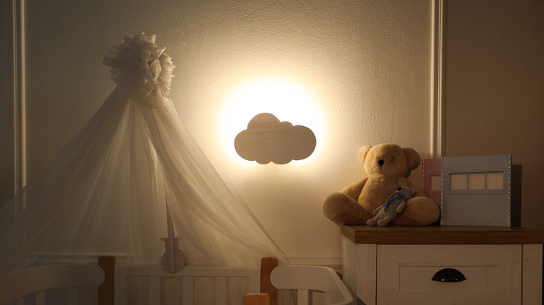 nursery with cloud night light