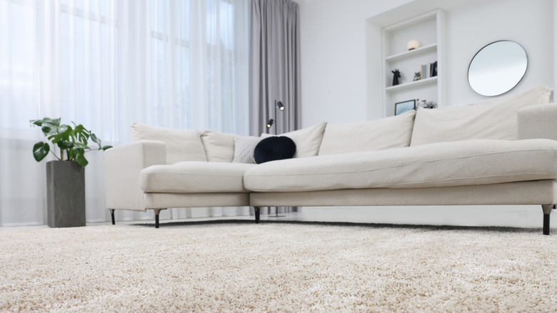 A large white sofa.