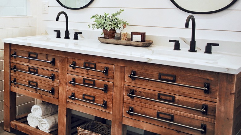 Antique wood cabinets