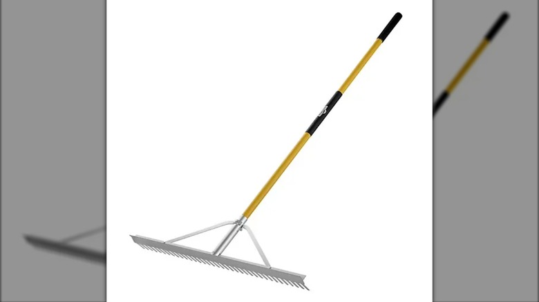 GroundWork 36 in. Aluminum Landscape Rake on a white background