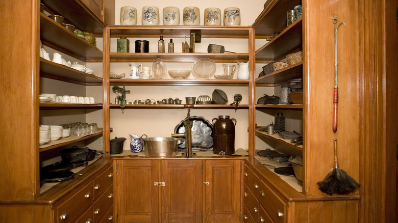 An old-fashioned butler's pantry in an old home