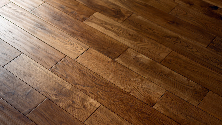 Close-up of hardwood floors in an old home