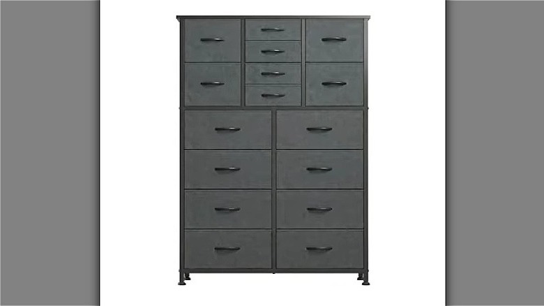 Yitahome brand dresser with 16 drawers in gray color.