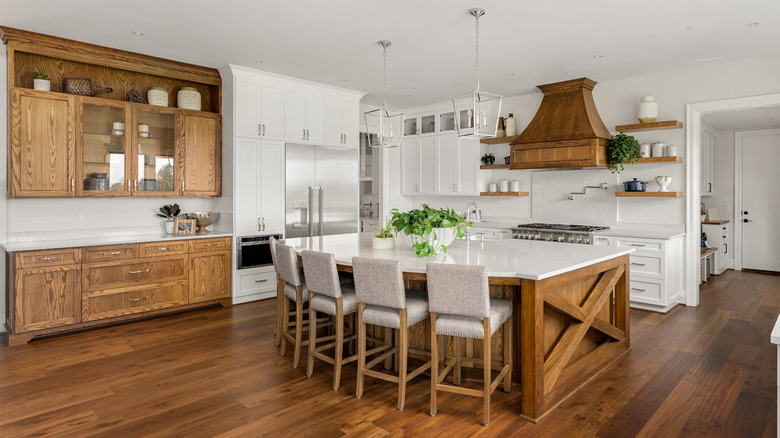 farmhouse kitchen with wood accents