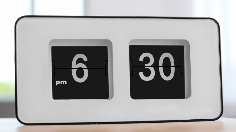 modern white alarm clock