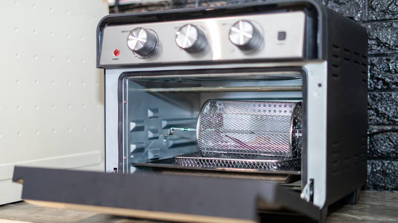 silver and black air fryer