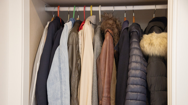 Coat closet with heavy jackets
