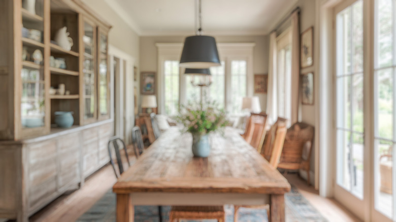 A farmhouse style dining table.