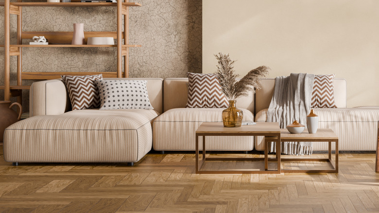 Bamboo flooring in a living room