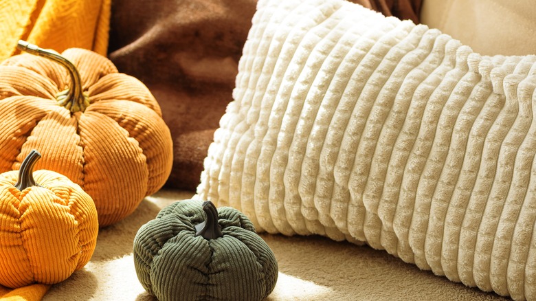 Cushions with corduroy