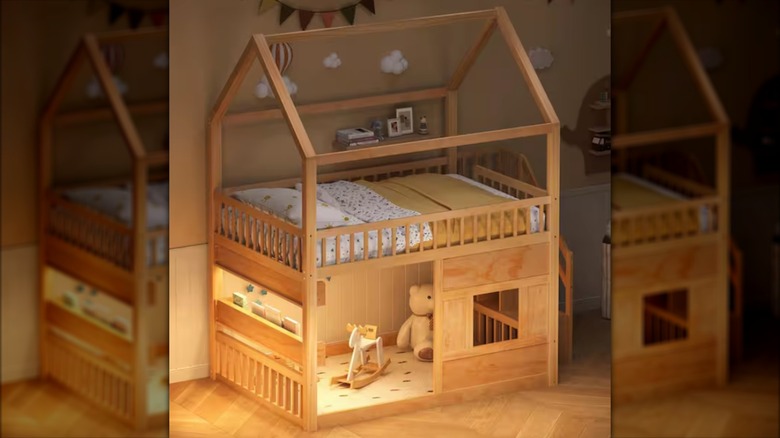 Harper & Bright Designs' Wood House Loft Bed