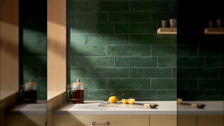 Leaf-Green Subway Wall Tiles from Ivy Hill Tile