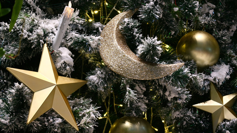 Star and moon Christmas ornaments