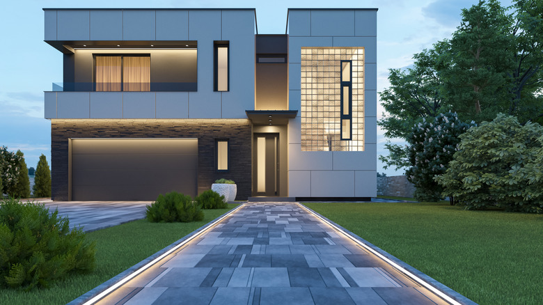 modern well lit flat path