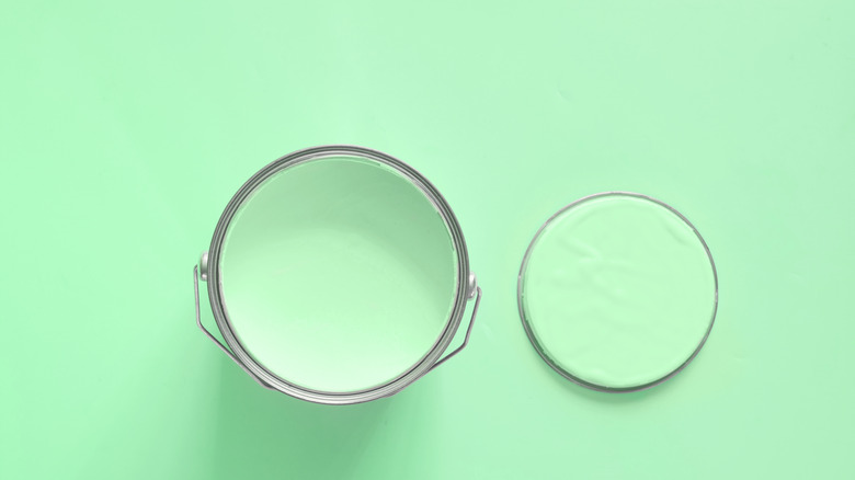 mint green paint can