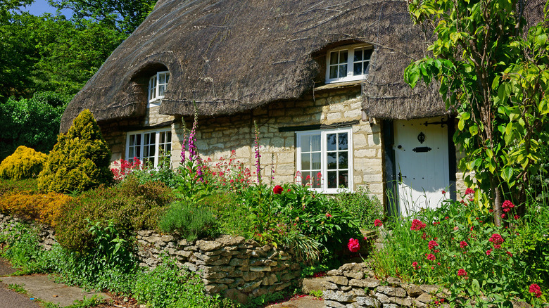 A traditional English cottage in summer