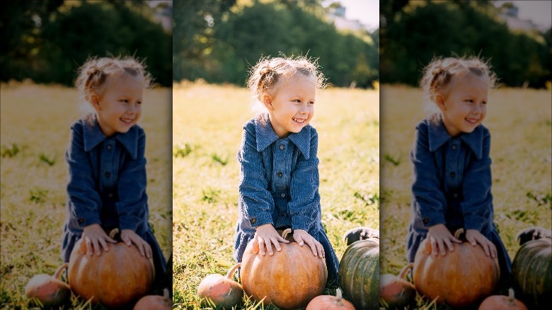 girl with pumpkin 