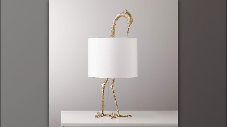Golden bird table lamp