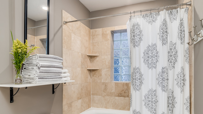 Grey and white stylish bathroom