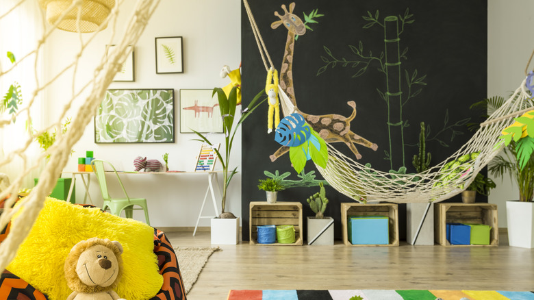 hammock in jungle room