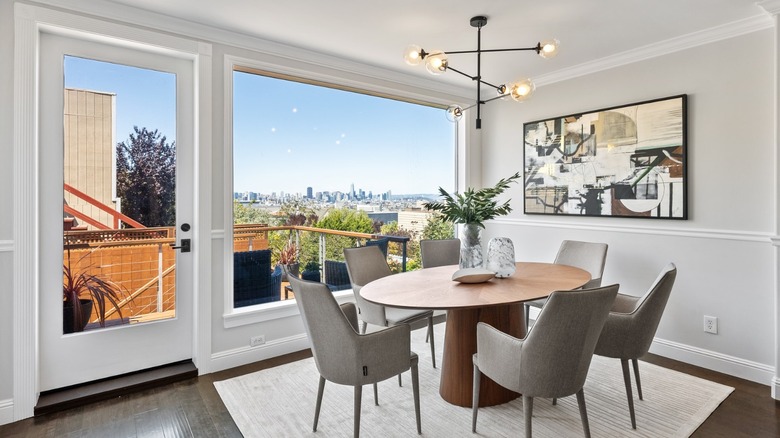 Dining table in modern room