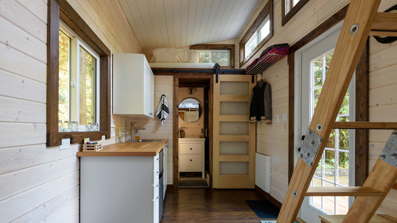 Tiny house loft bed