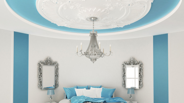light blue and white room