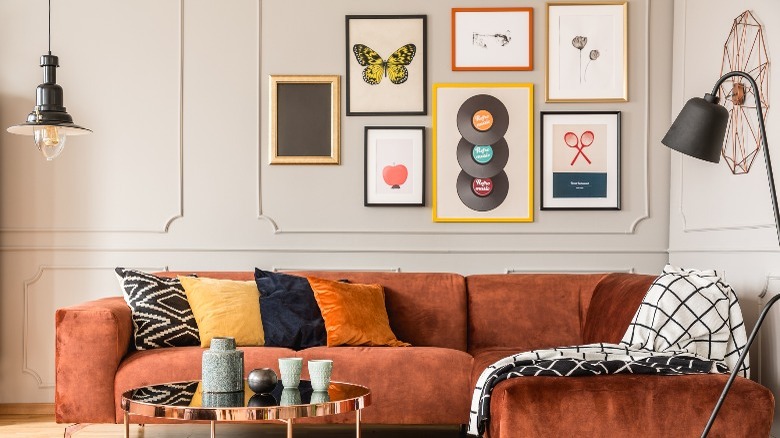 Living room with gallery wall