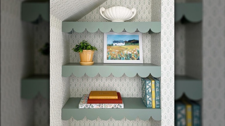 Scalloped mint green charming shelves
